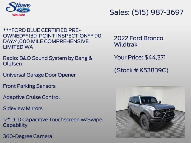 Used 2022 Ford Bronco Wildtrak AWD/4WD image 22