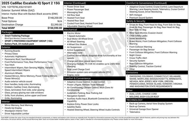 New 2025 Cadillac Escalade IQ Sport 2 image 9