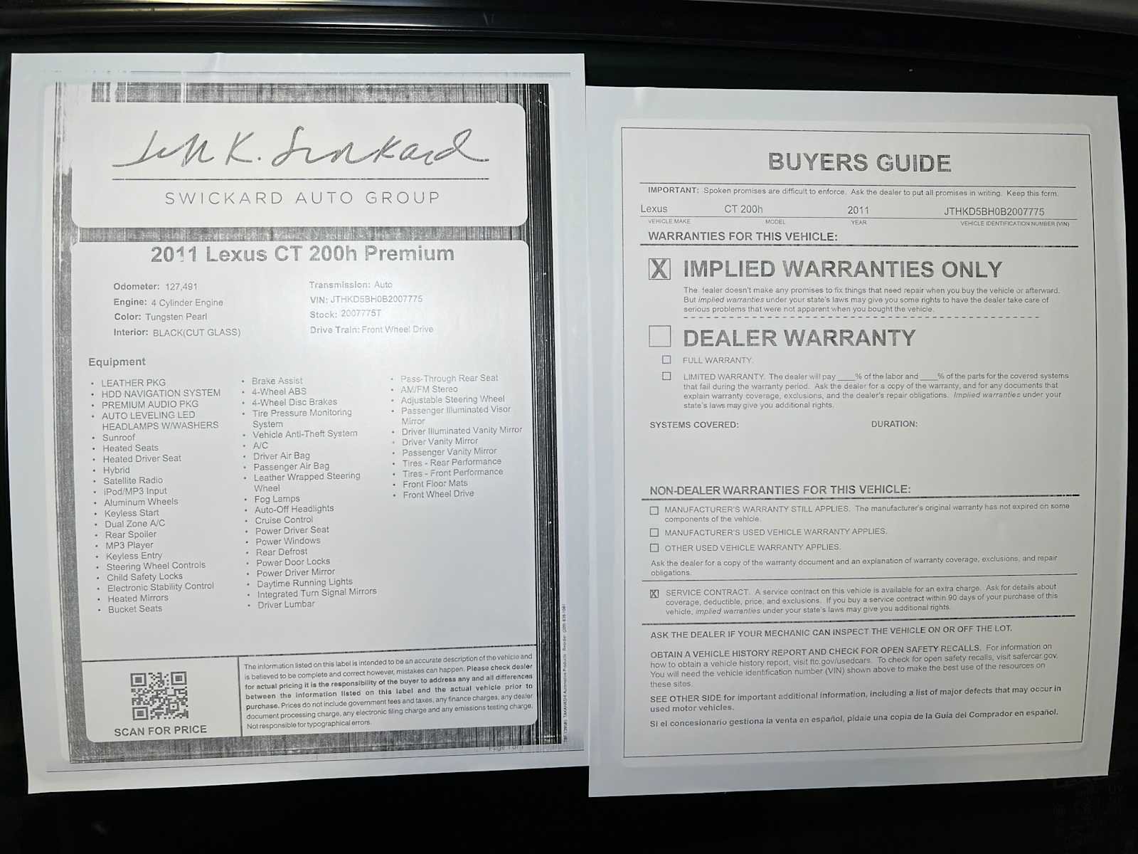 Used 2011 Lexus CT 200h Premium image 40