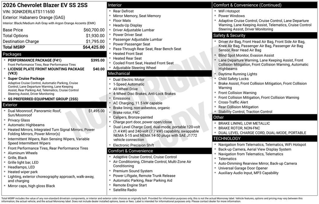 Used 2026 Chevrolet Blazer EV SS w/ Performance Package AWD/4WD image 3