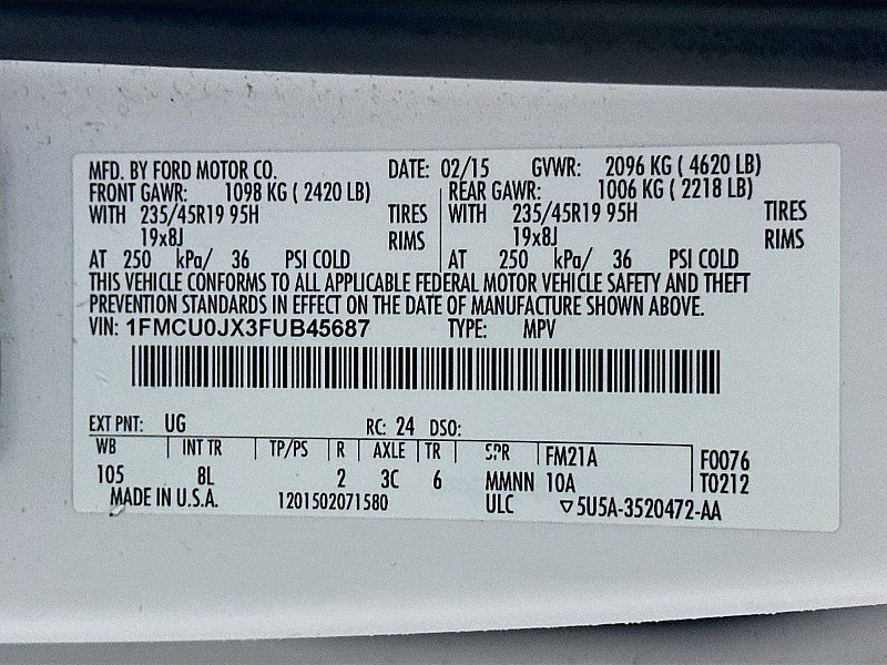 Used 2015 Ford Escape Titanium w/ Equipment Group 301A FWD image 33