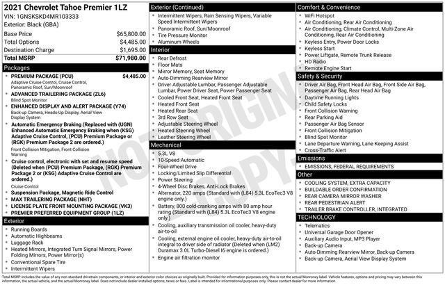 Used 2021 Chevrolet Tahoe Premier w/ Premium Package image 35