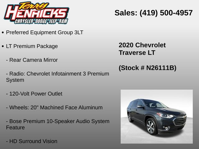 Used 2020 Chevrolet Traverse LT w/ LT Premium Package FWD image 12