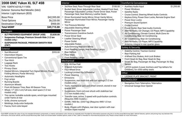 Used 2008 GMC Yukon XL SLT w/ SLT Preferred Equipment Group AWD/4WD image 33