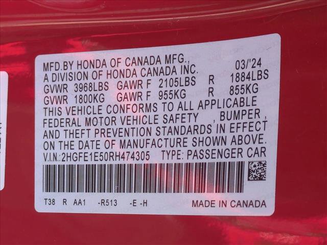 Certified 2024 Honda Civic Si image 25