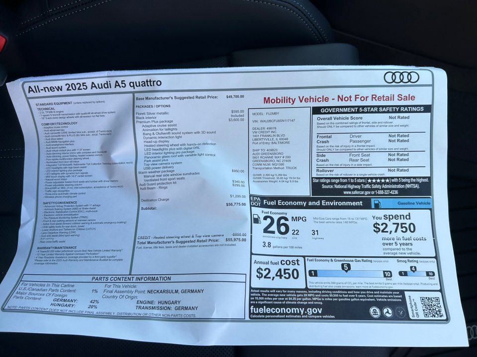 New 2025 Audi A5 2.0T Premium Plus image 33