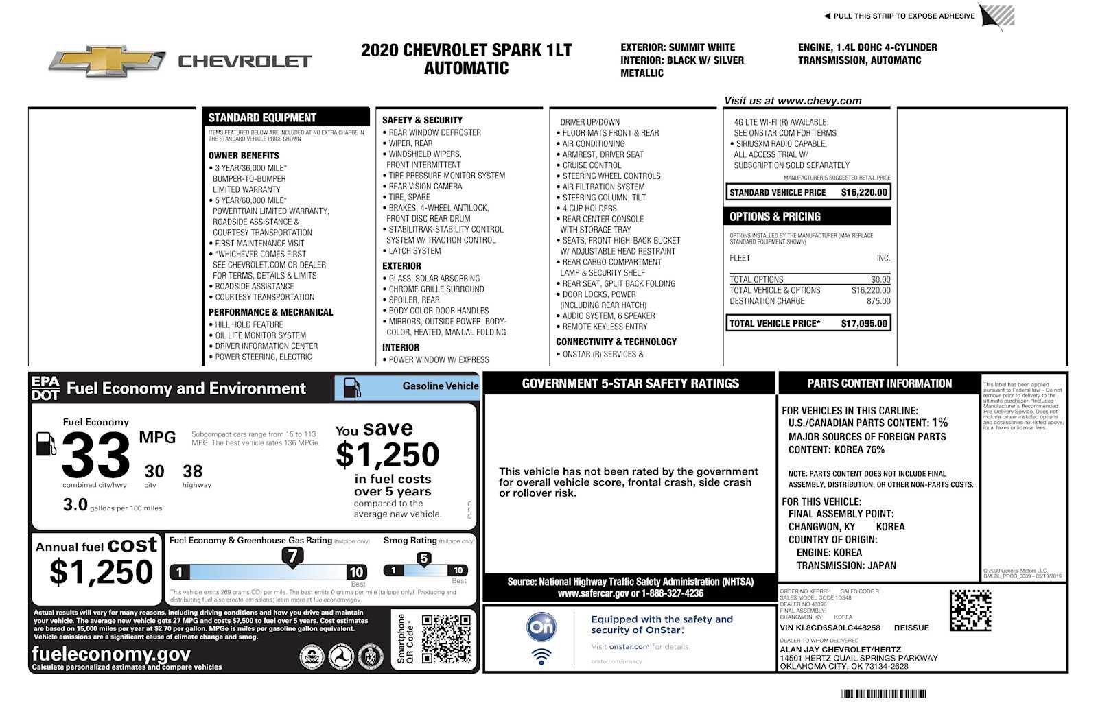 Used 2020 Chevrolet Spark LT FWD image 29