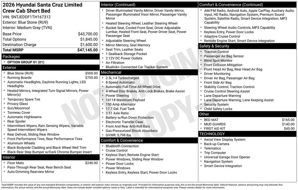 New 2026 Hyundai Santa Cruz Limited image 6