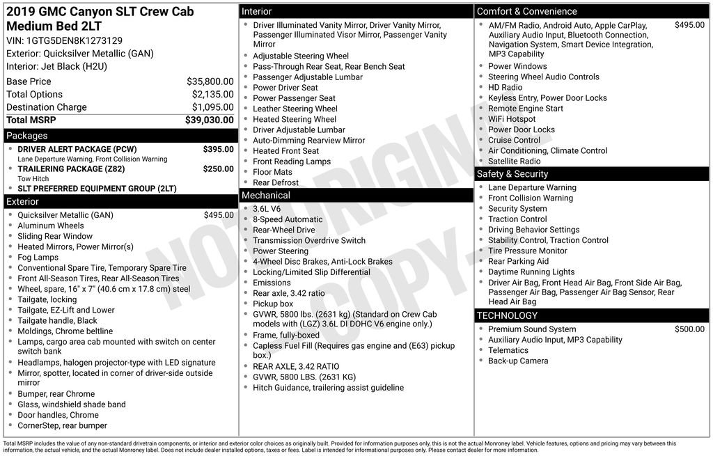 Used 2019 GMC Canyon SLT w/ Driver Alert Package RWD image 5