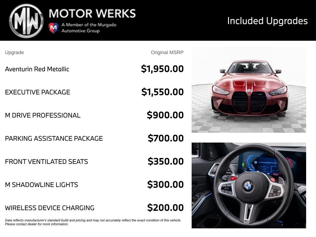 Used 2023 BMW M3 Competition w/ Executive Package AWD/4WD image 4