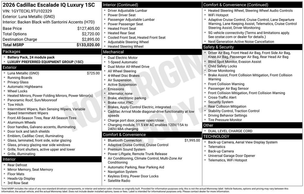 New 2026 Cadillac Escalade IQ Luxury 1 AWD/4WD image 4