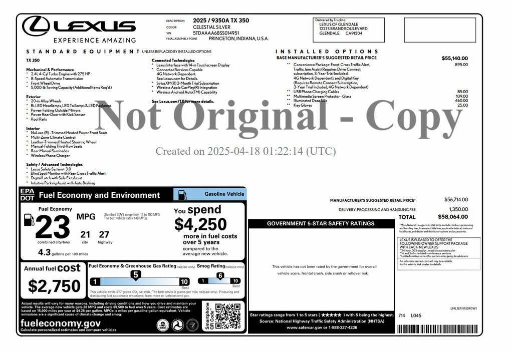 Used 2025 Lexus TX 350 FWD image 2