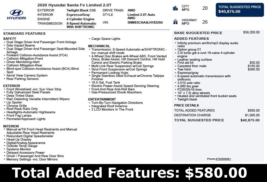 Used 2020 Hyundai Santa Fe Limited image 3