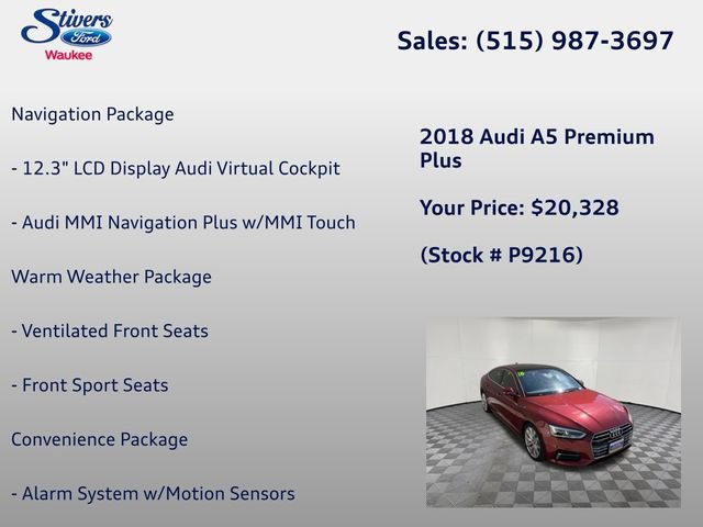 Used 2018 Audi A5 2.0T Premium Plus w/ Premium Plus AWD/4WD image 8
