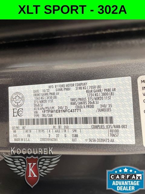 Used 2022 Ford F150 XLT w/ Equipment Group 302A High AWD/4WD image 26