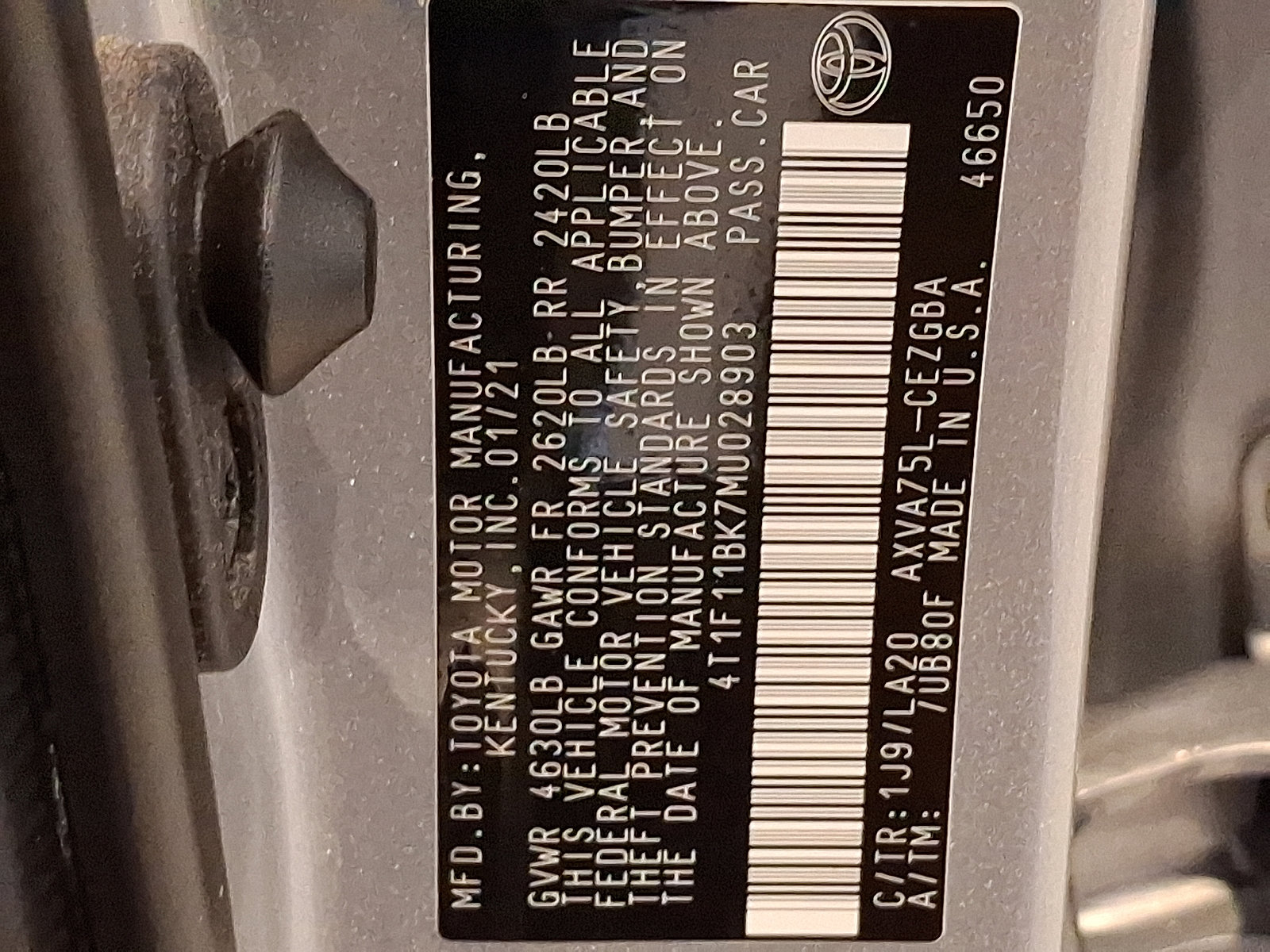 Certified 2021 Toyota Camry XLE AWD/4WD image 28