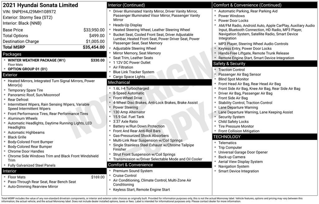 Certified 2021 Hyundai Sonata Limited w/ Winter Weather Package image 24