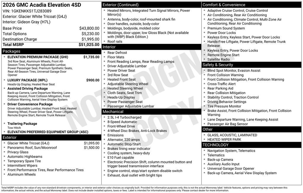 New 2026 GMC Acadia Elevation w/ Elevation Premium Package FWD video 4
