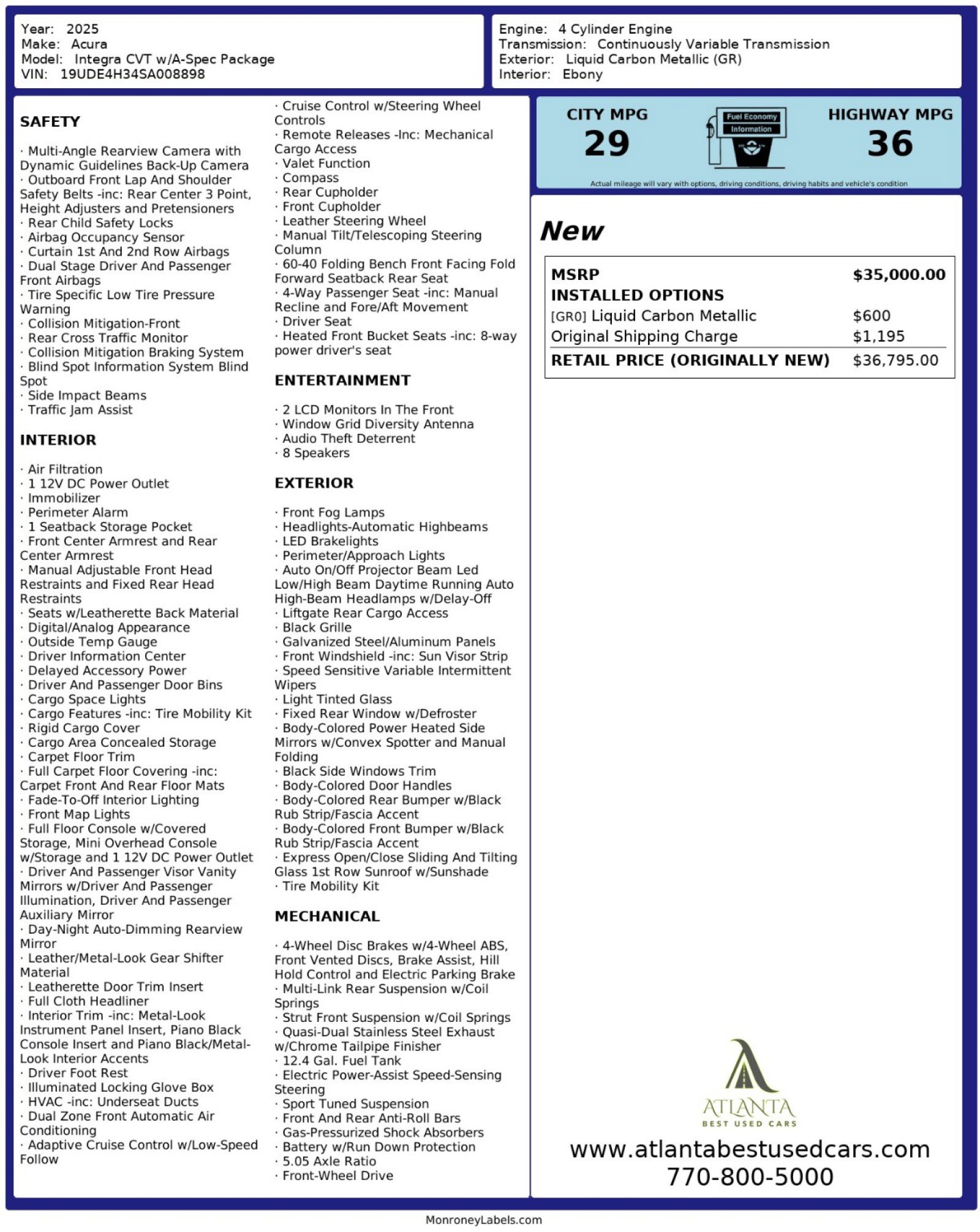 Used 2025 Acura Integra A-Spec image 48