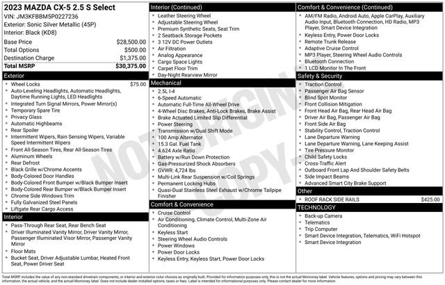 Used 2023 MAZDA CX-5 AWD 2.5 S w/ Select Package image 6