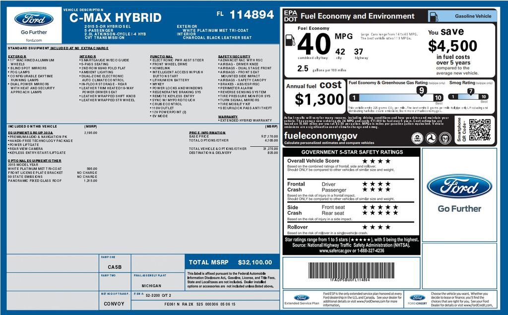 Used 2015 Ford C-MAX SEL w/ Equipment Group 302A FWD image 1