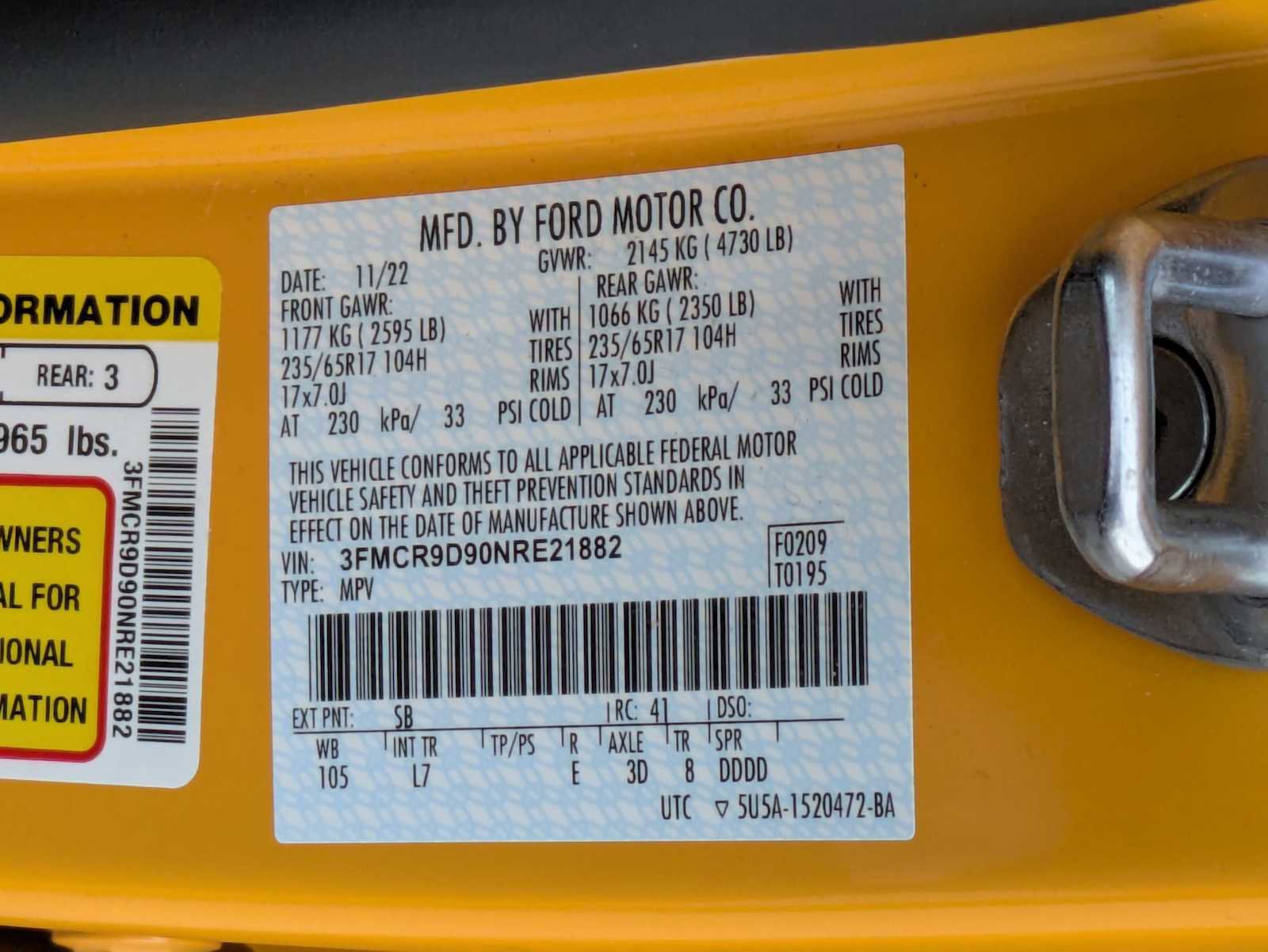 Used 2022 Ford Bronco Sport Badlands image 33