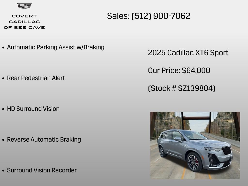 New 2025 Cadillac XT6 Sport w/ Technology Package AWD/4WD image 30
