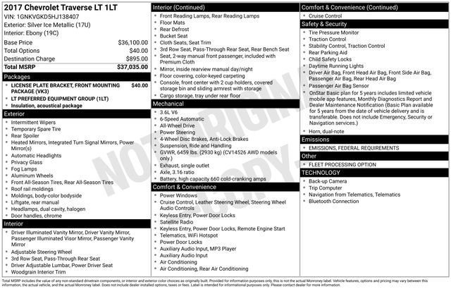 Used 2017 Chevrolet Traverse LT image 30