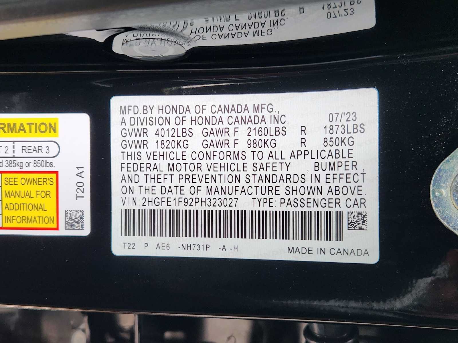 Certified 2023 Honda Civic Touring image 32