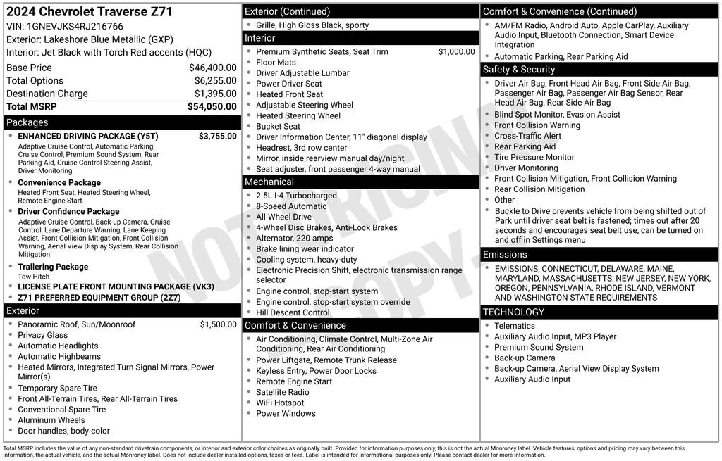 Used 2024 Chevrolet Traverse Z71 w/ Enhanced Driving Package image 6