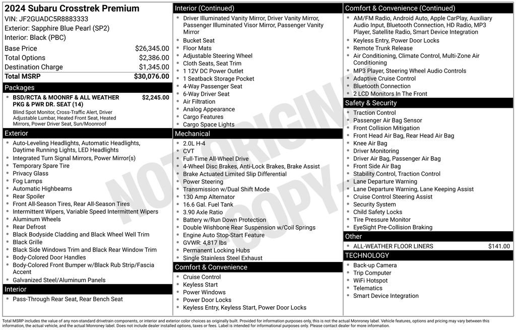 Certified 2024 Subaru Crosstrek 2.0i Premium image 27