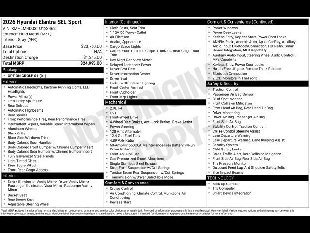 Used 2026 Hyundai Elantra Sport FWD image 36