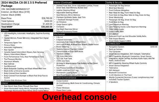 Used 2024 MAZDA CX-30 AWD 2.5 S w/ Preferred Package image 54
