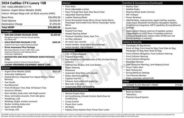 Used 2024 Cadillac CT4 Luxury w/ Sun And Sound Package RWD image 32