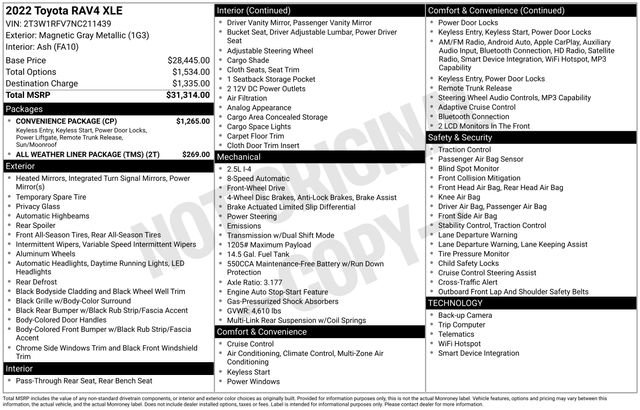 Used 2022 Toyota RAV4 XLE w/ Convenience Package FWD image 35