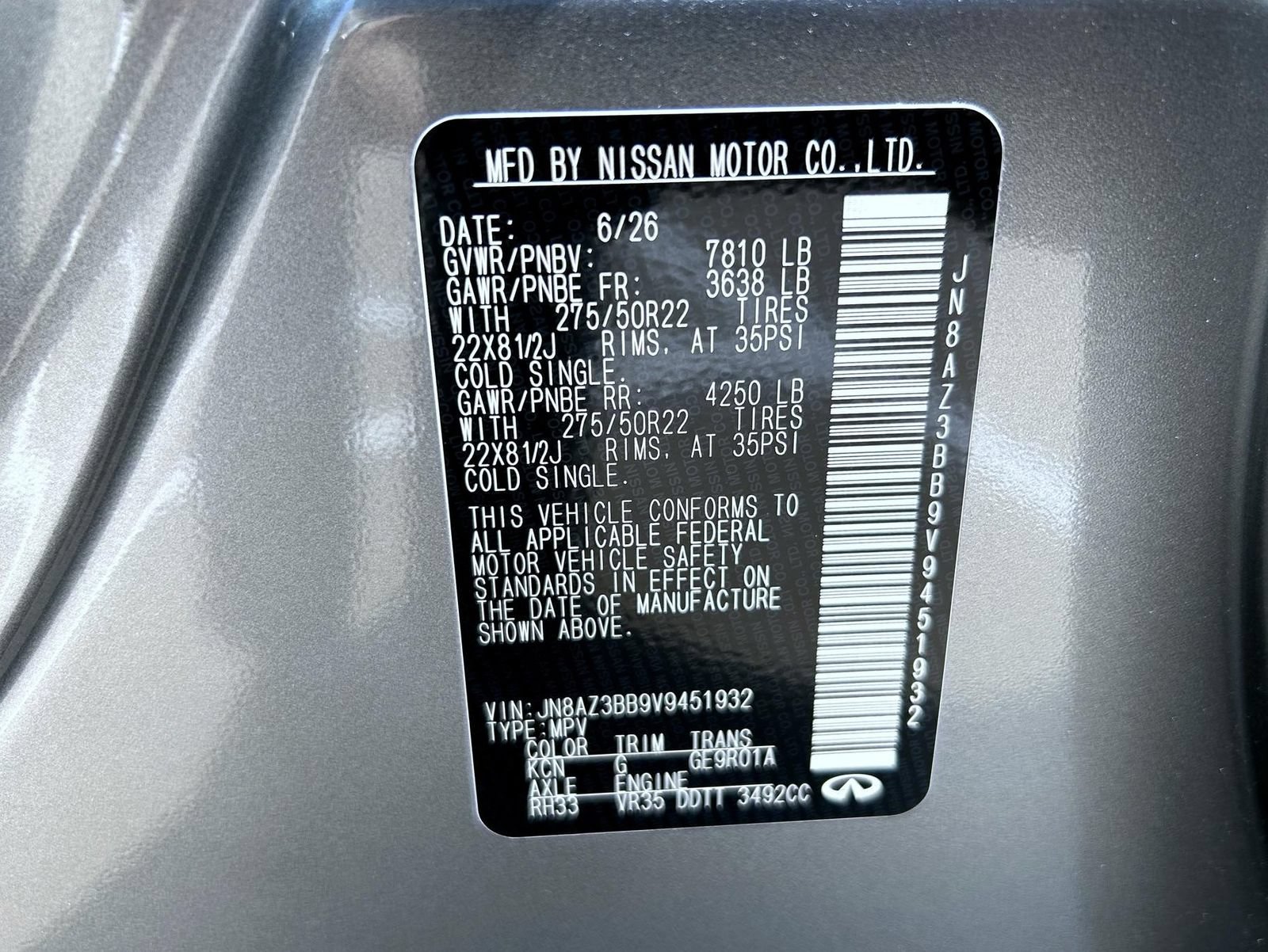 New 2027 INFINITI QX80 Luxe w/ Cargo Package AWD/4WD image 27