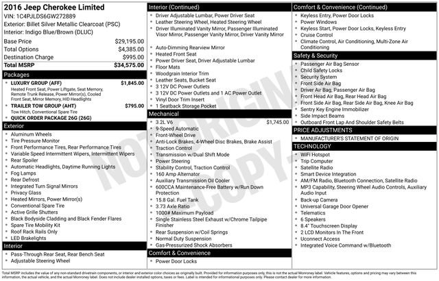 Used 2016 Jeep Cherokee Limited w/ Luxury Group FWD image 5