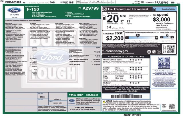 Used 2023 Ford F150 Lariat w/ Equipment Group 502A High AWD/4WD image 43