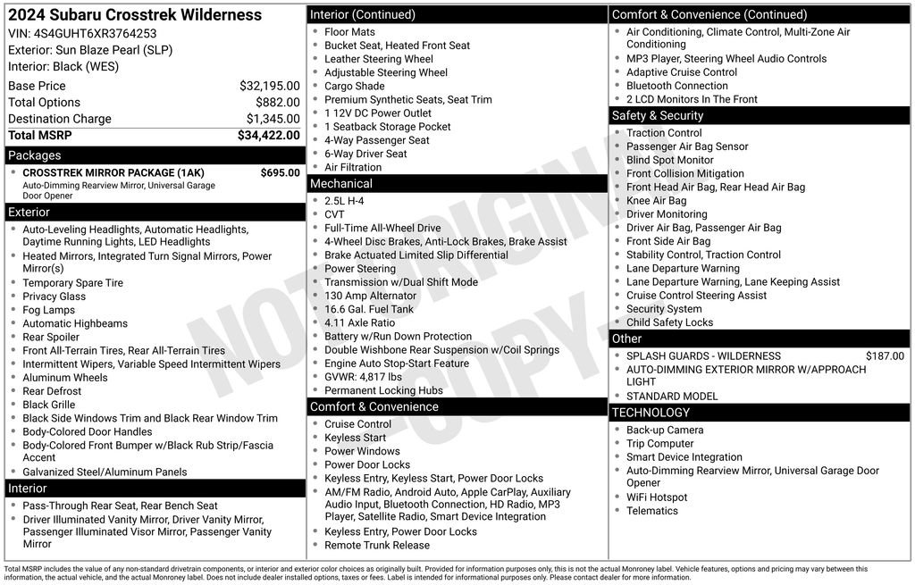 Certified 2024 Subaru Crosstrek 2.5i Wilderness w/ Crosstrek Mirror Package AWD/4WD image 22