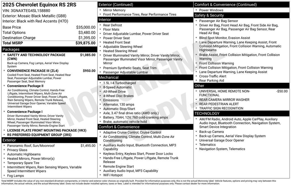 Used 2025 Chevrolet Equinox RS w/ Safety and Technology Package image 5
