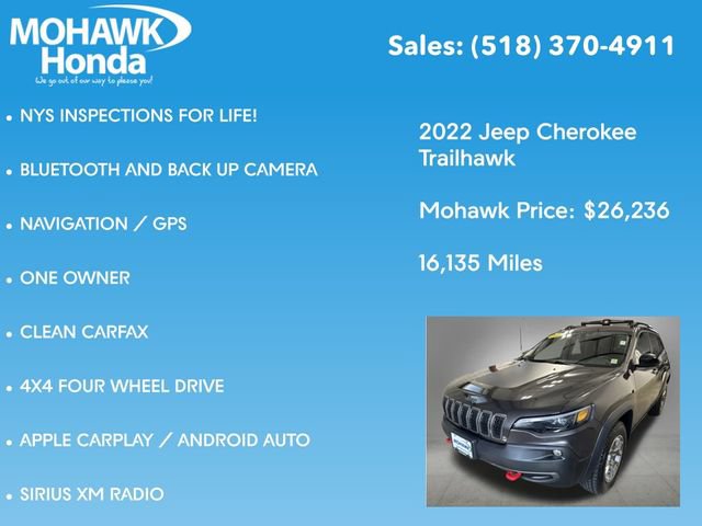 Used 2022 Jeep Cherokee Trailhawk w/ Sound & Nav Group AWD/4WD image 7