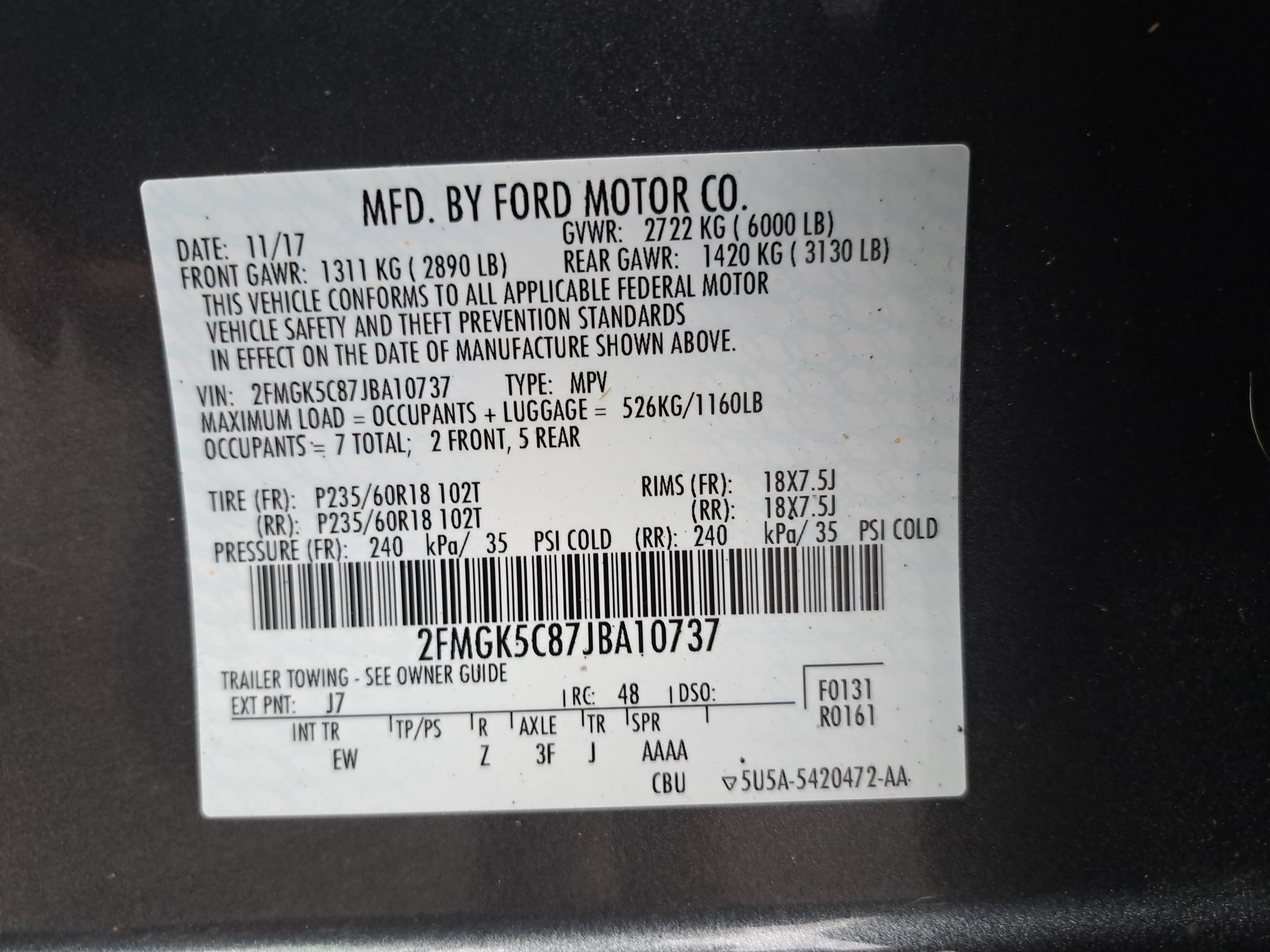 Used 2018 Ford Flex SEL w/ Class III Trailer Tow Package FWD image 34
