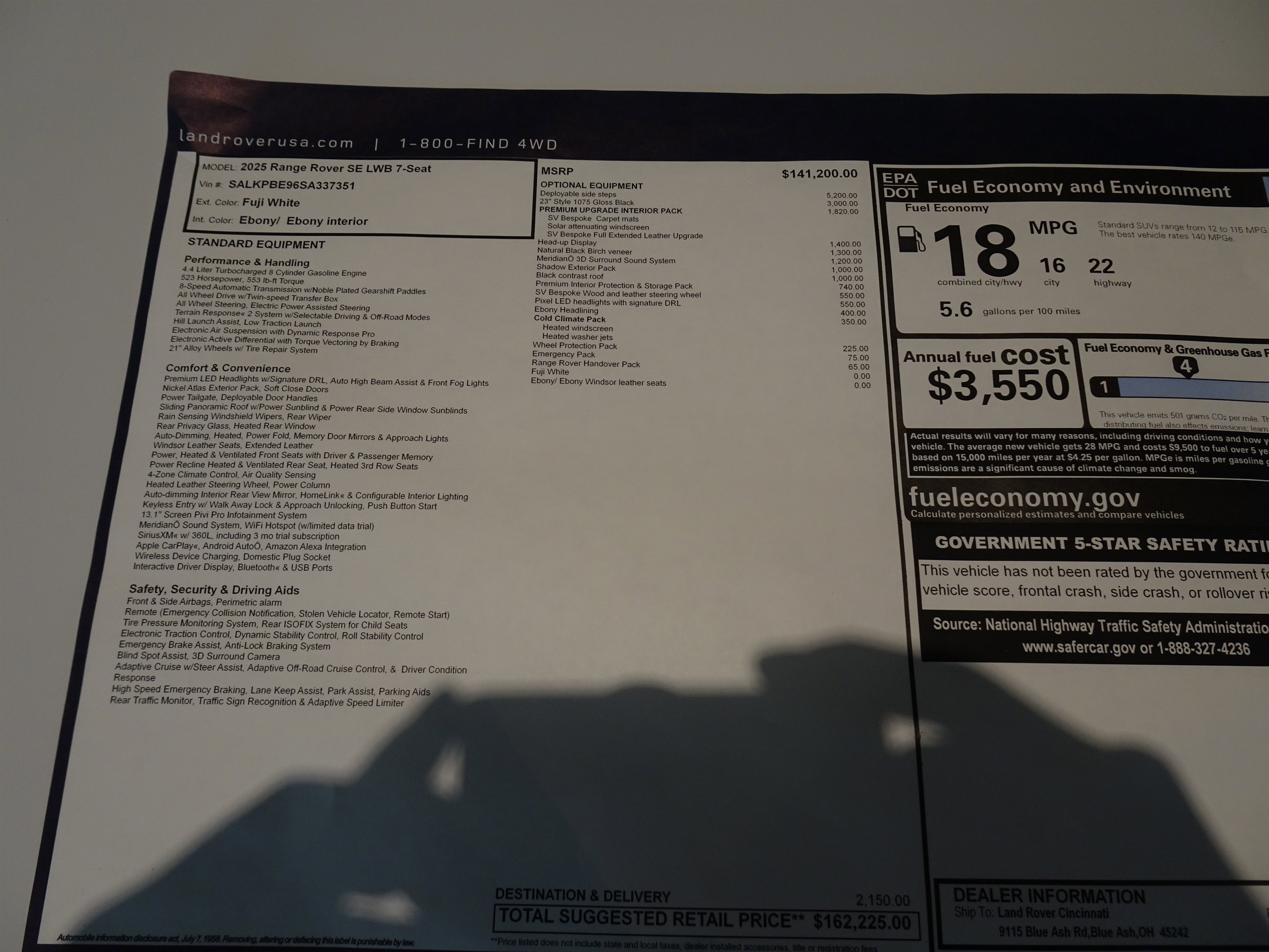 New 2025 Land Rover Range Rover Long Wheelbase SE image 6