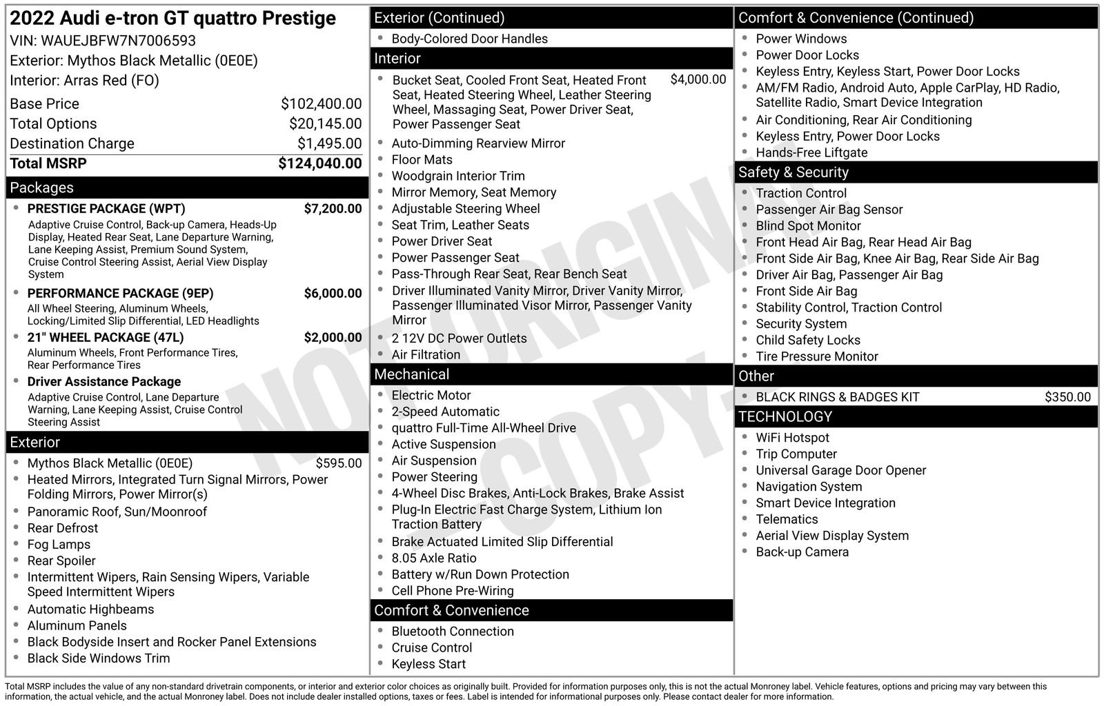 Used 2022 Audi e-tron GT Prestige w/ Prestige Package image 31