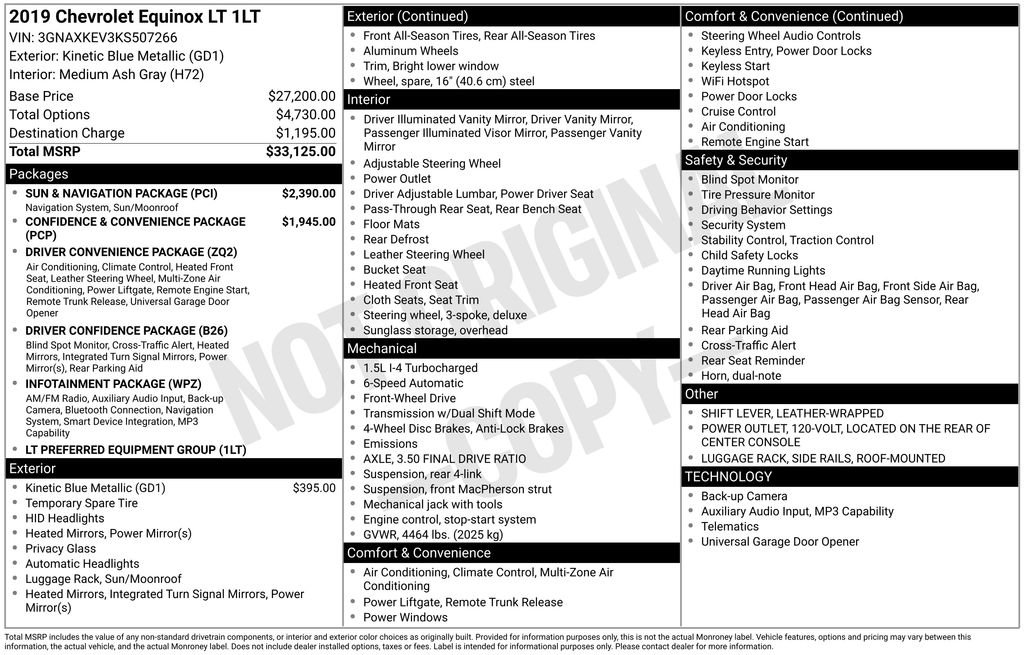 Used 2019 Chevrolet Equinox LT w/ Sun & Navigation Package FWD image 4