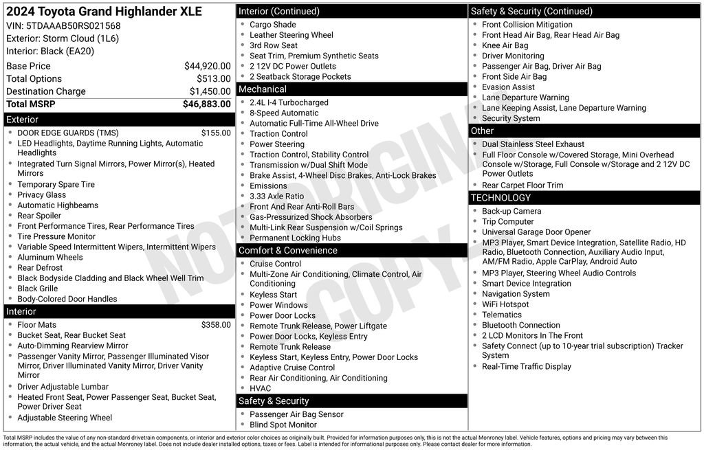 Used 2024 Toyota Grand Highlander AWD image 4
