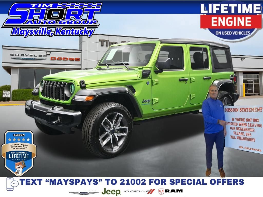 Used 2025 Jeep Wrangler Unlimited Sport S 4xe w/ LED Headlamp & Fog Lamp Group AWD/4WD 360° Tour