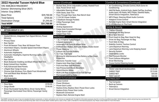 Used 2022 Hyundai Tucson Blue image 32
