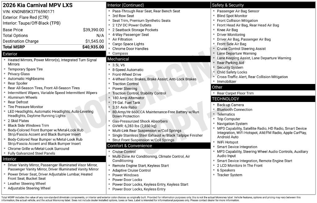 Used 2026 Kia Carnival FWD image 32
