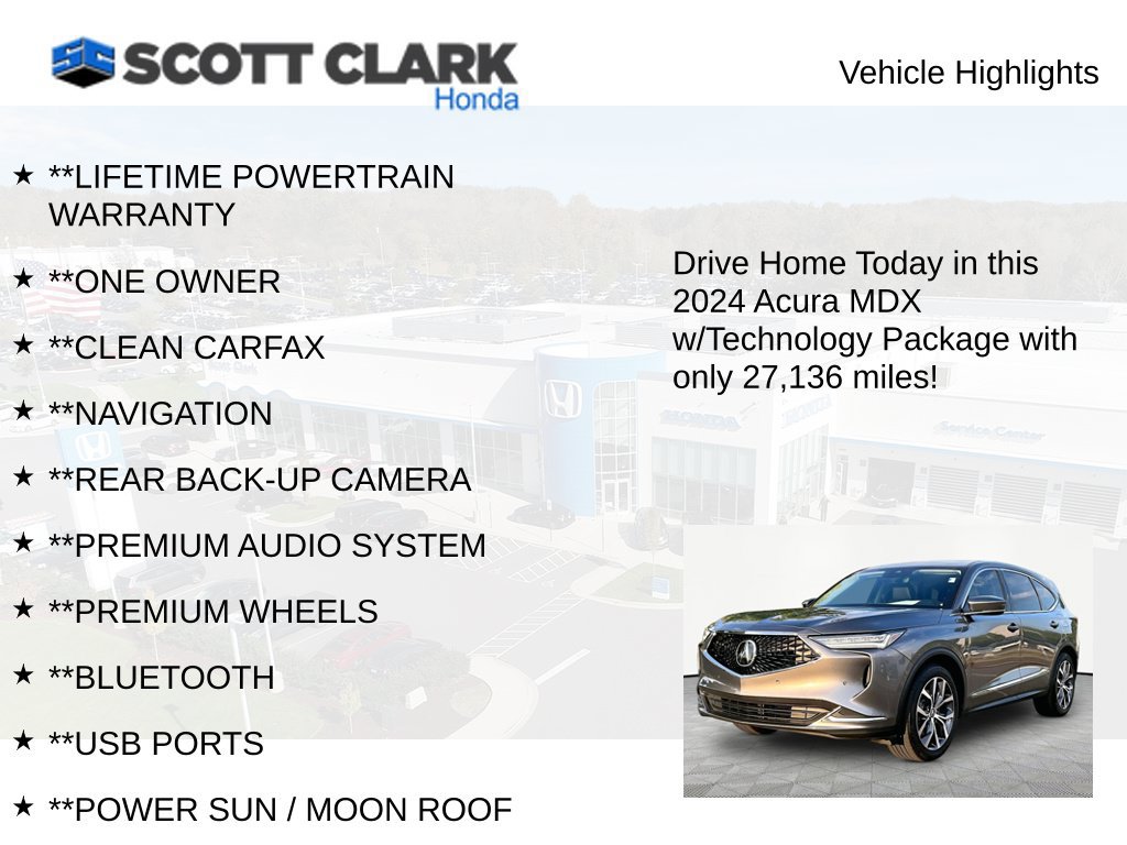 Used 2024 Acura MDX w/ Technology Package FWD image 11
